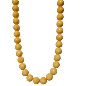 Vintage Yellow Bead Necklace Retro 50s 60s Classic Fashion Jewelry Women